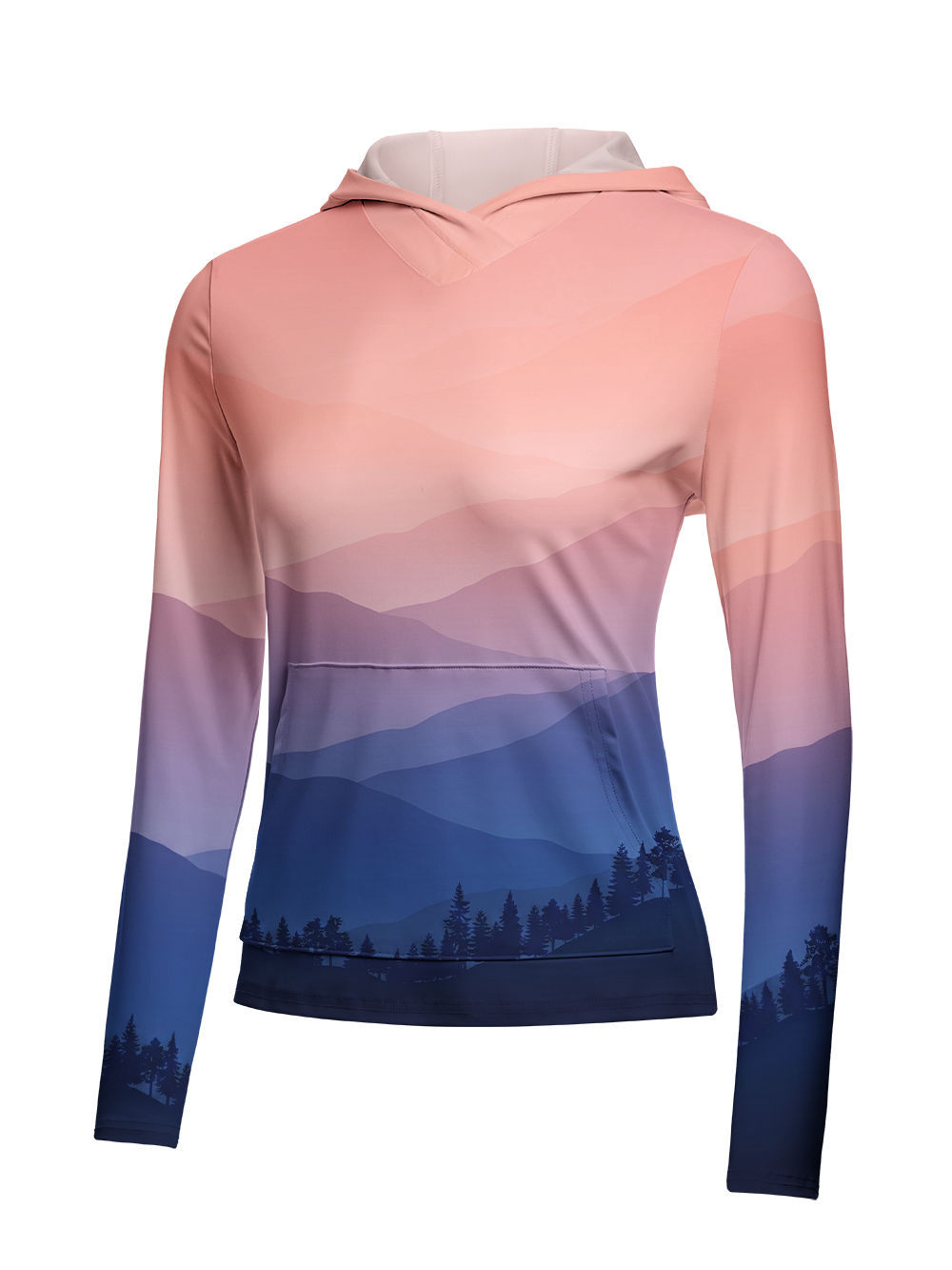 Orionride Sunset Mountain View Women's Long Sleeve Cycling Hoodie Shirt
