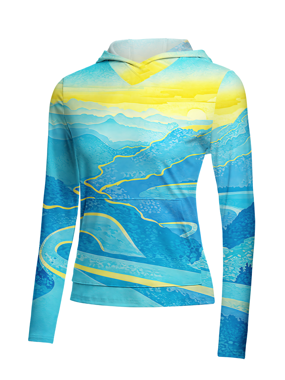 Orionride Flowing Water Women's Long Sleeve Cycling Hoodie Shirt