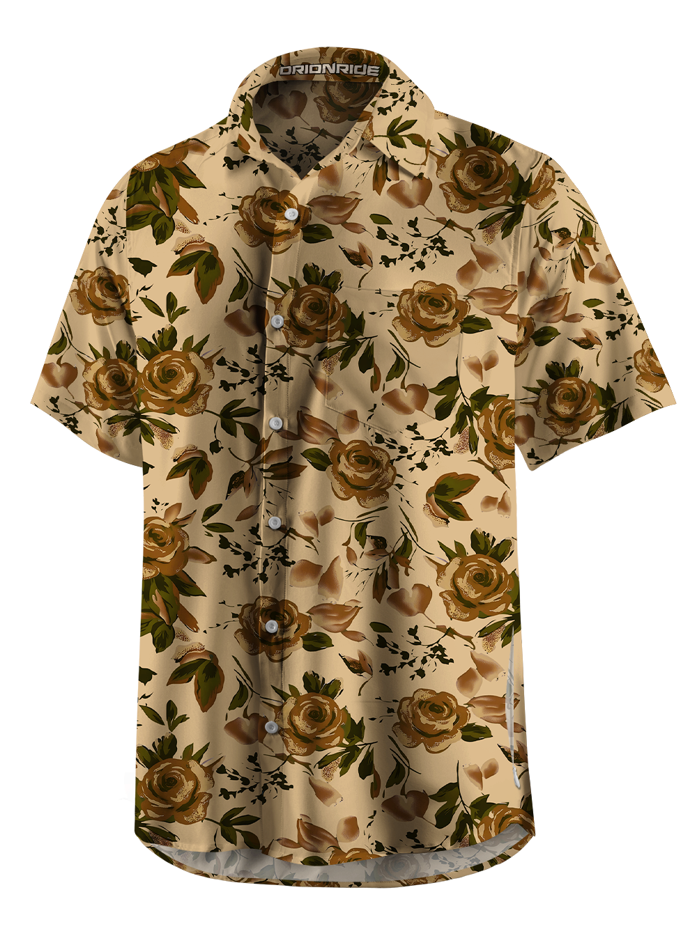 Orionride Midnight Roses Zipper Pockets Ultra Lightweight Short Sleeves Gravel Shirt