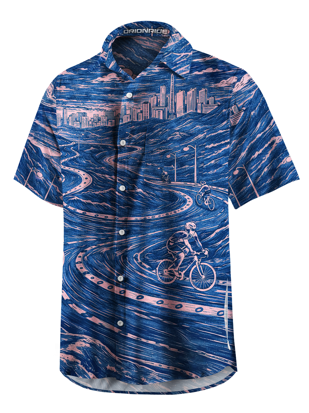 Orionride Cycling In The Suburbs Zipper Pockets Ultra Lightweight Short Sleeves Gravel Shirt