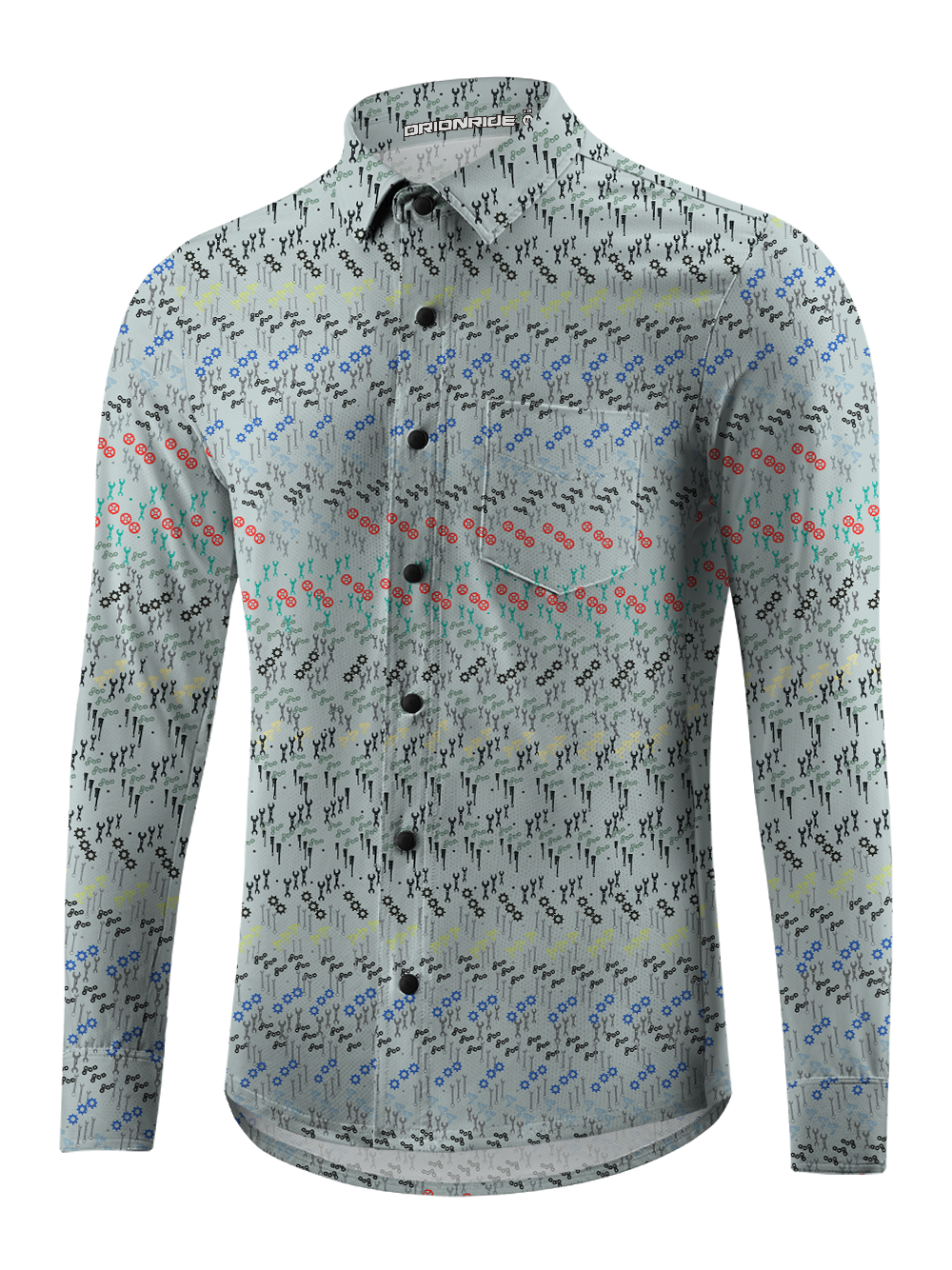 Orionride Neat Parts Men's Stretchy Breathable Long Sleeve Gravel Shirt