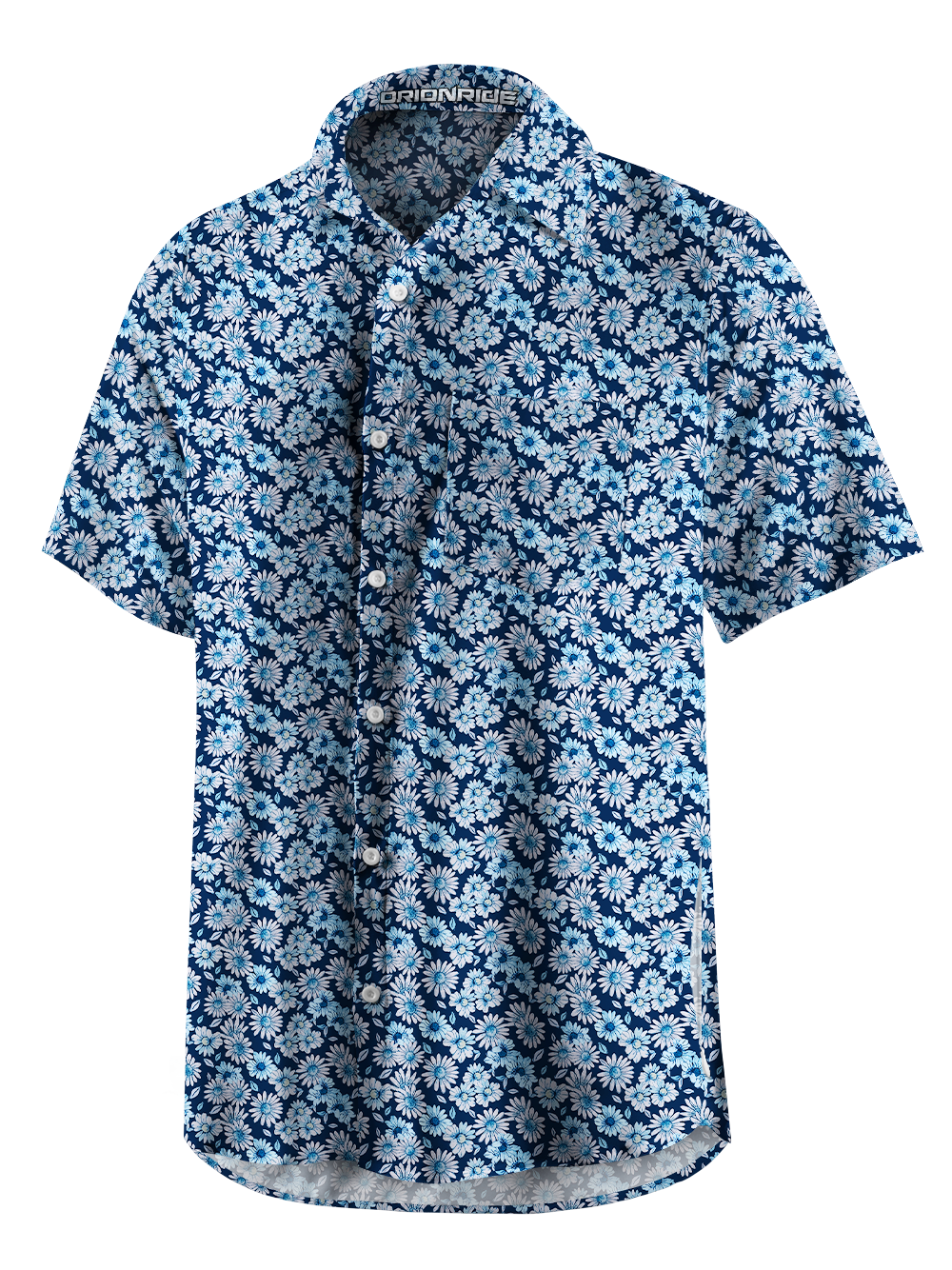 Orionride Tiny Daisies Zipper Pockets Ultra Lightweight Short Sleeves Gravel Shirt
