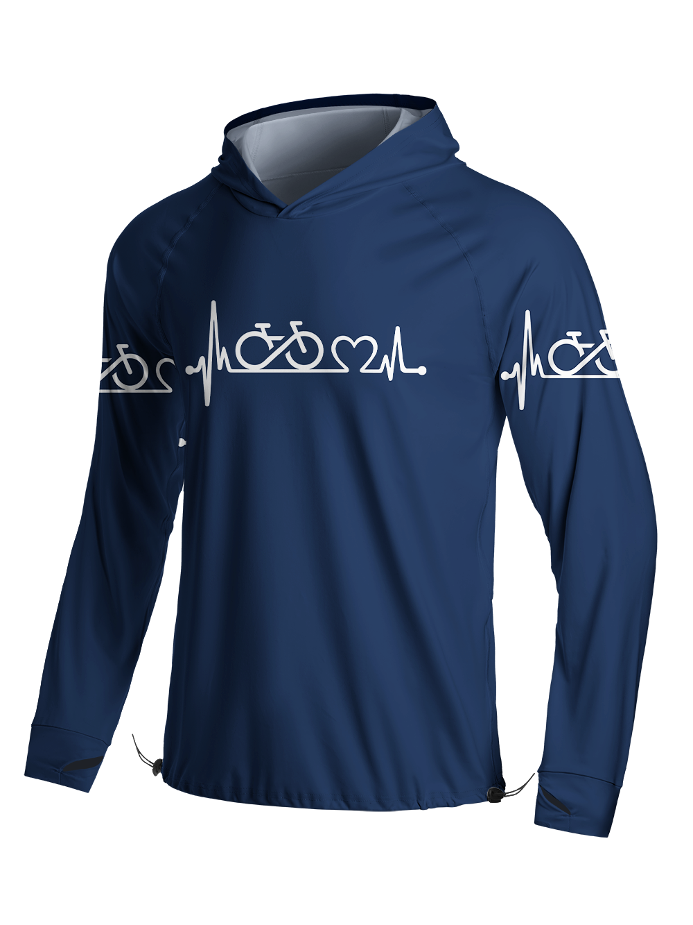 Orionride Bike Heartbeat Long Sleeve Cycling Hoodie Shirt