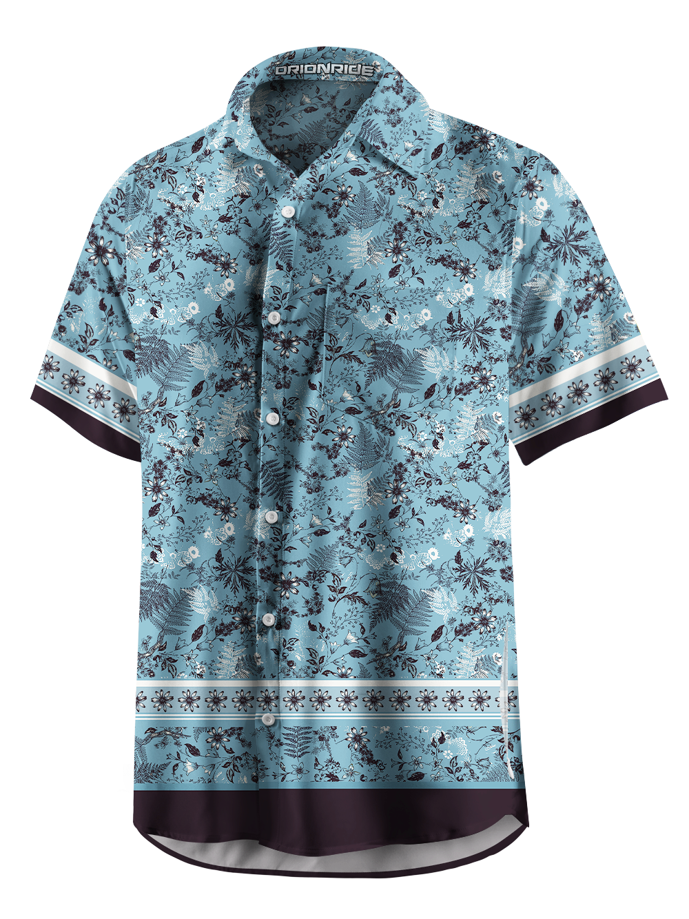Orionride Floral Pattern Guide Zipper Pockets Ultra Lightweight Short Sleeves Gravel Shirt