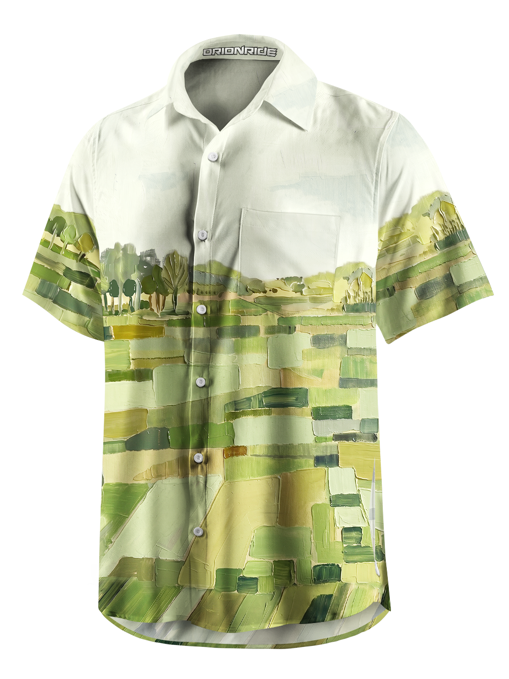 Orionride Pastoral Scenery Zipper Pockets Ultra Lightweight Short Sleeves Gravel Shirt