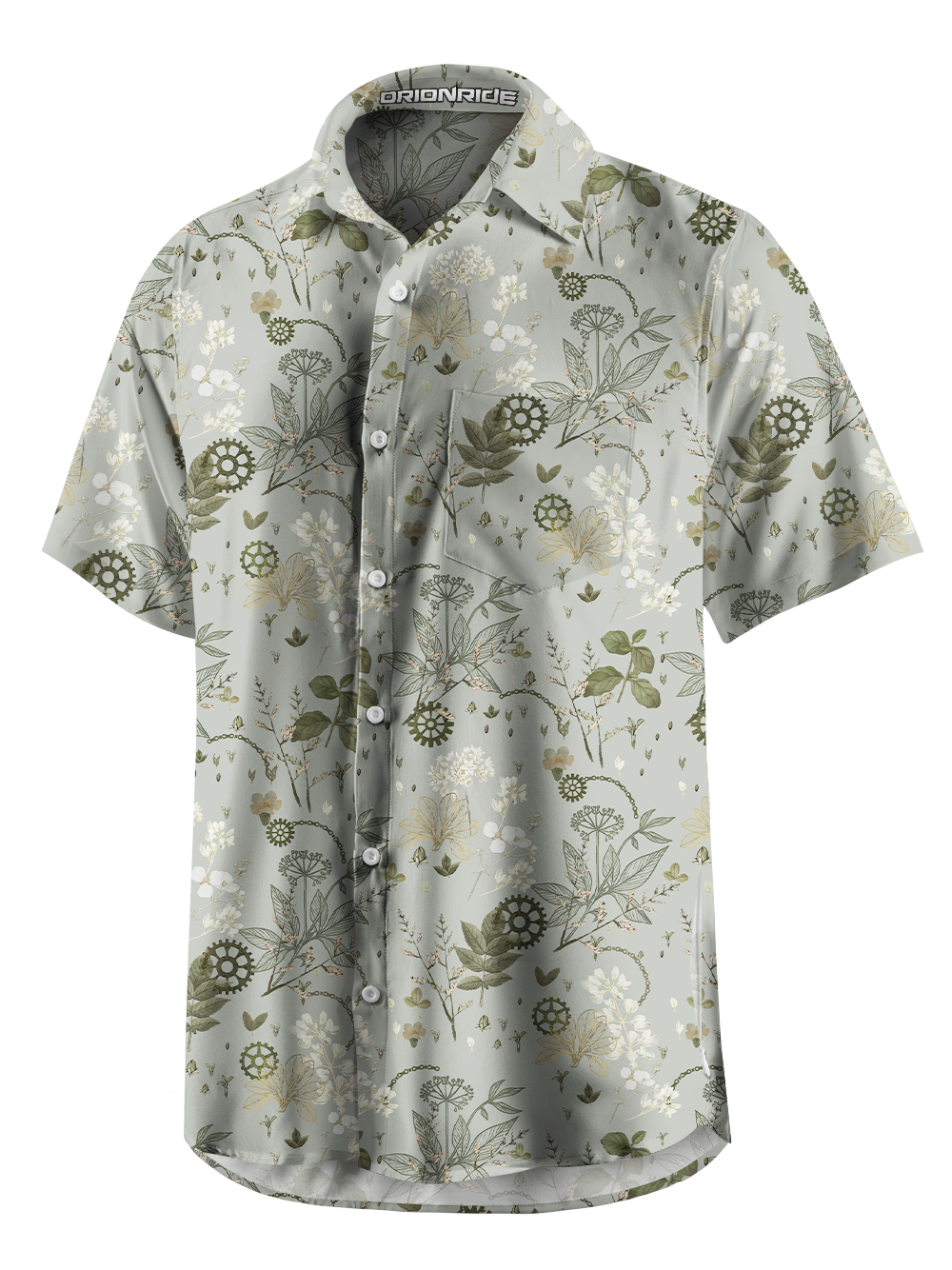 Orionride Withered Leaves Zipper Pockets Ultra Lightweight Short Sleeves Gravel Shirt