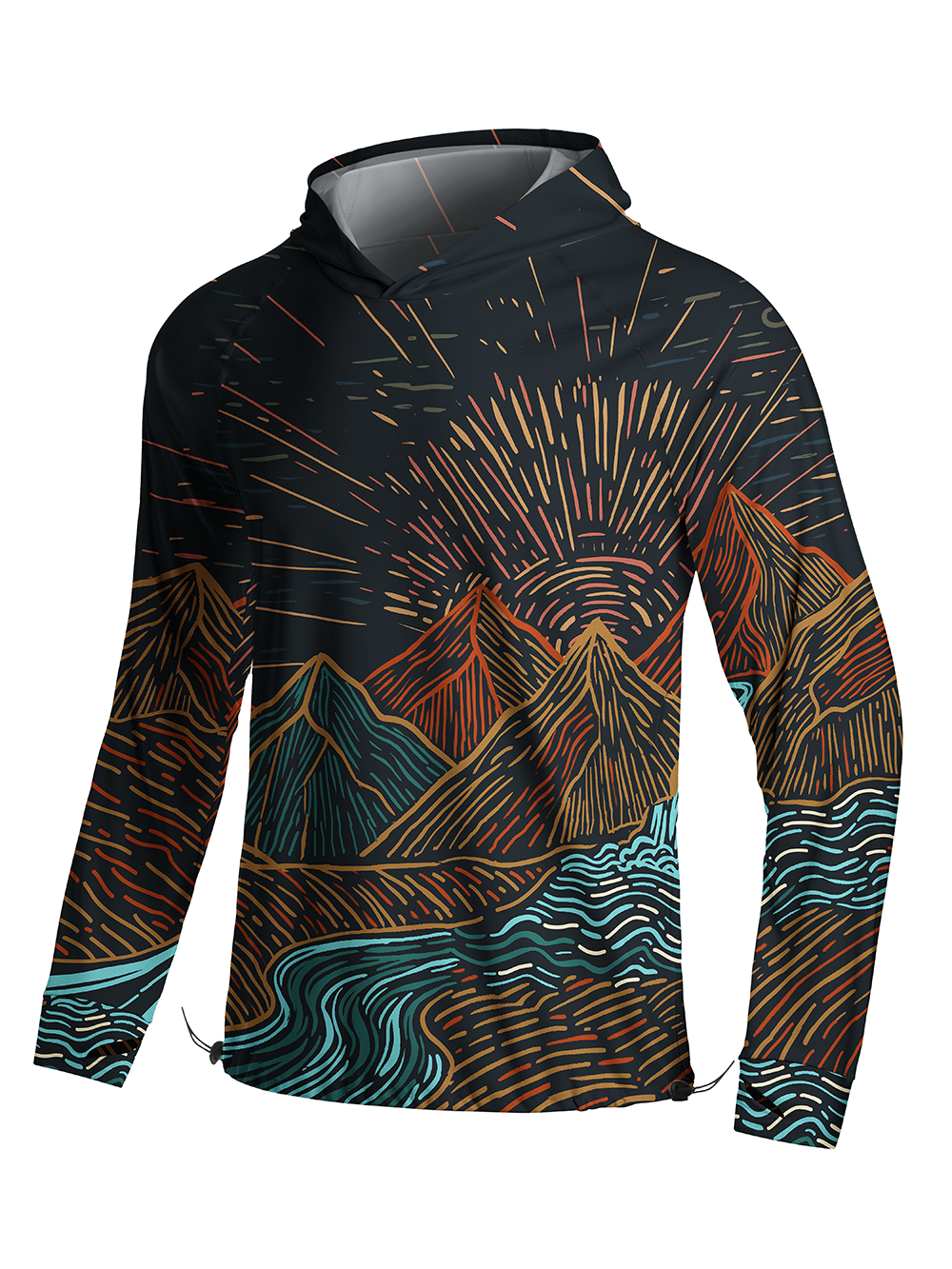 Orionride Sunrise Light Long Sleeve Cycling Hoodie Shirt