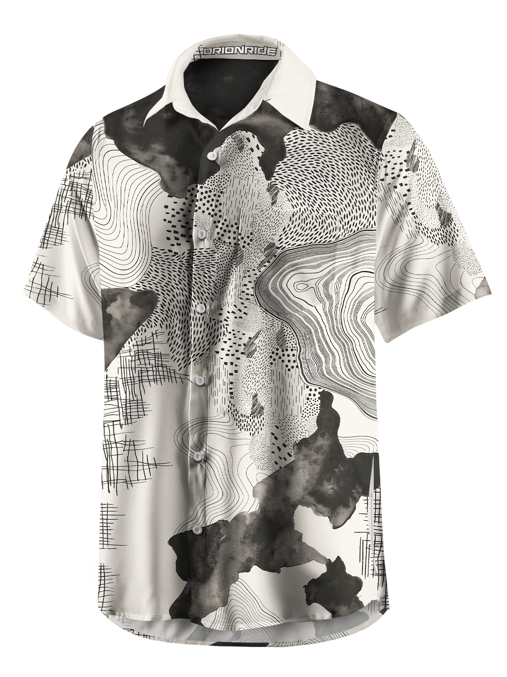 Orionride Abstract Terrain Zipper Pockets Ultra Lightweight Short Sleeves Gravel Shirt