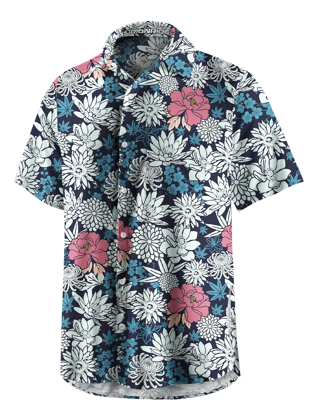 Orionride Floral Fragrance Zipper Pockets Ultra Lightweight Short Sleeves Gravel Shirt