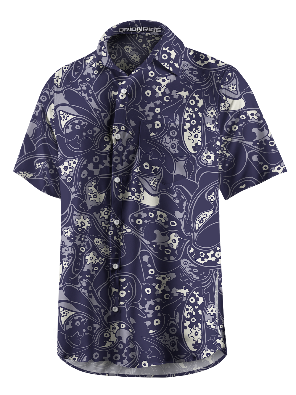 Orionride Abstract Gear Zipper Pockets Ultra Lightweight Short Sleeves Gravel Shirt