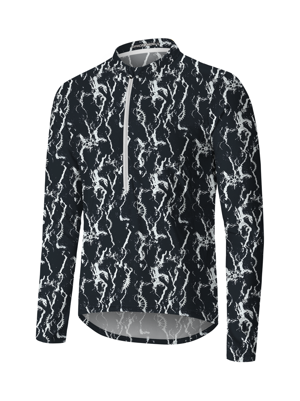 Orionride Marble Stripes Long Sleeve Half Zipper Mountain Bike Jersey