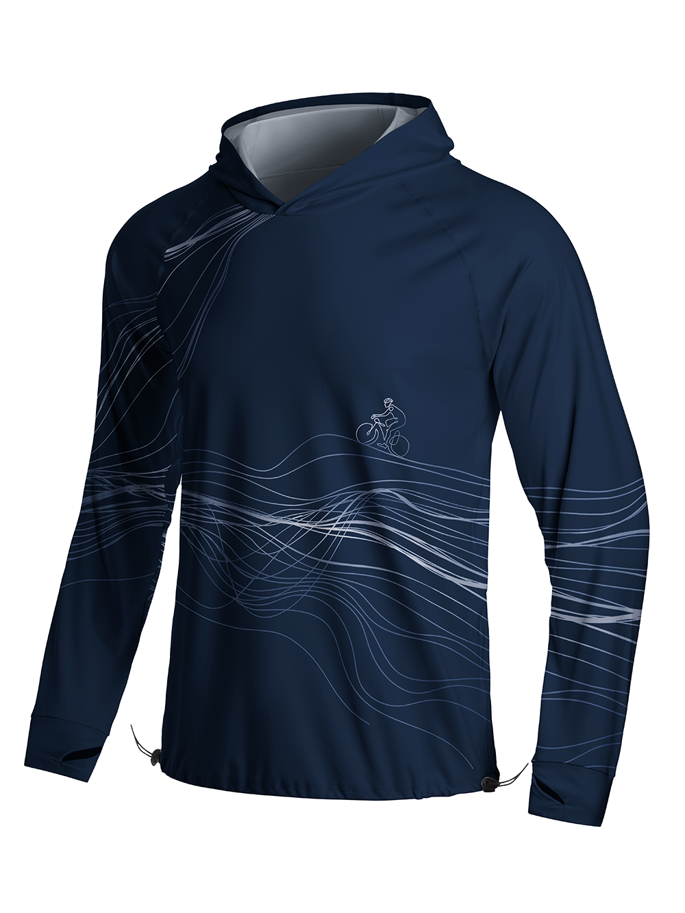 Orionride Spatial Lines Long Sleeve Cycling Hoodie Shirt
