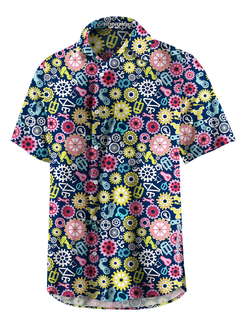 Orionride Colorful Gear Flower Zipper Pockets Ultra Lightweight Short Sleeves Gravel Shirt