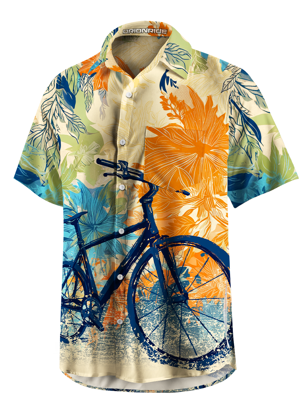 Orionride Cycling Stamps Zipper Pockets Ultra Lightweight Short Sleeves Gravel Shirt