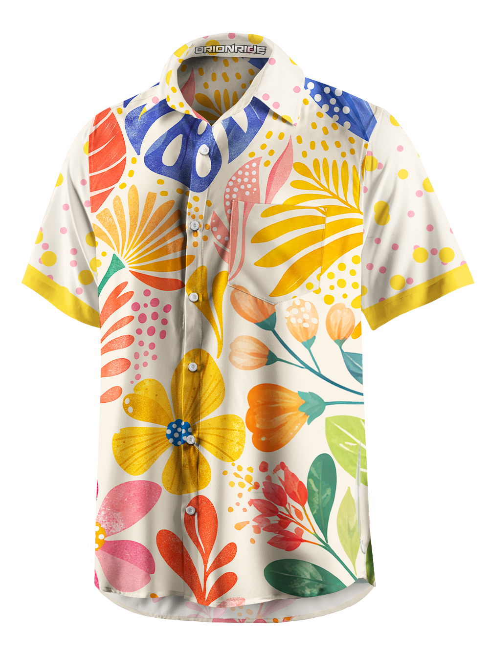 Orionride Sweet Garden Zipper Pockets Ultra Lightweight Short Sleeves Gravel Shirt