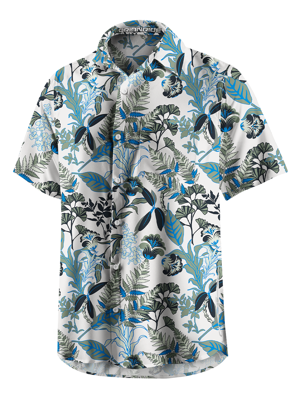 Orionride Flourishing Ferns Zipper Pockets Ultra Lightweight Short Sleeves Gravel Shirt