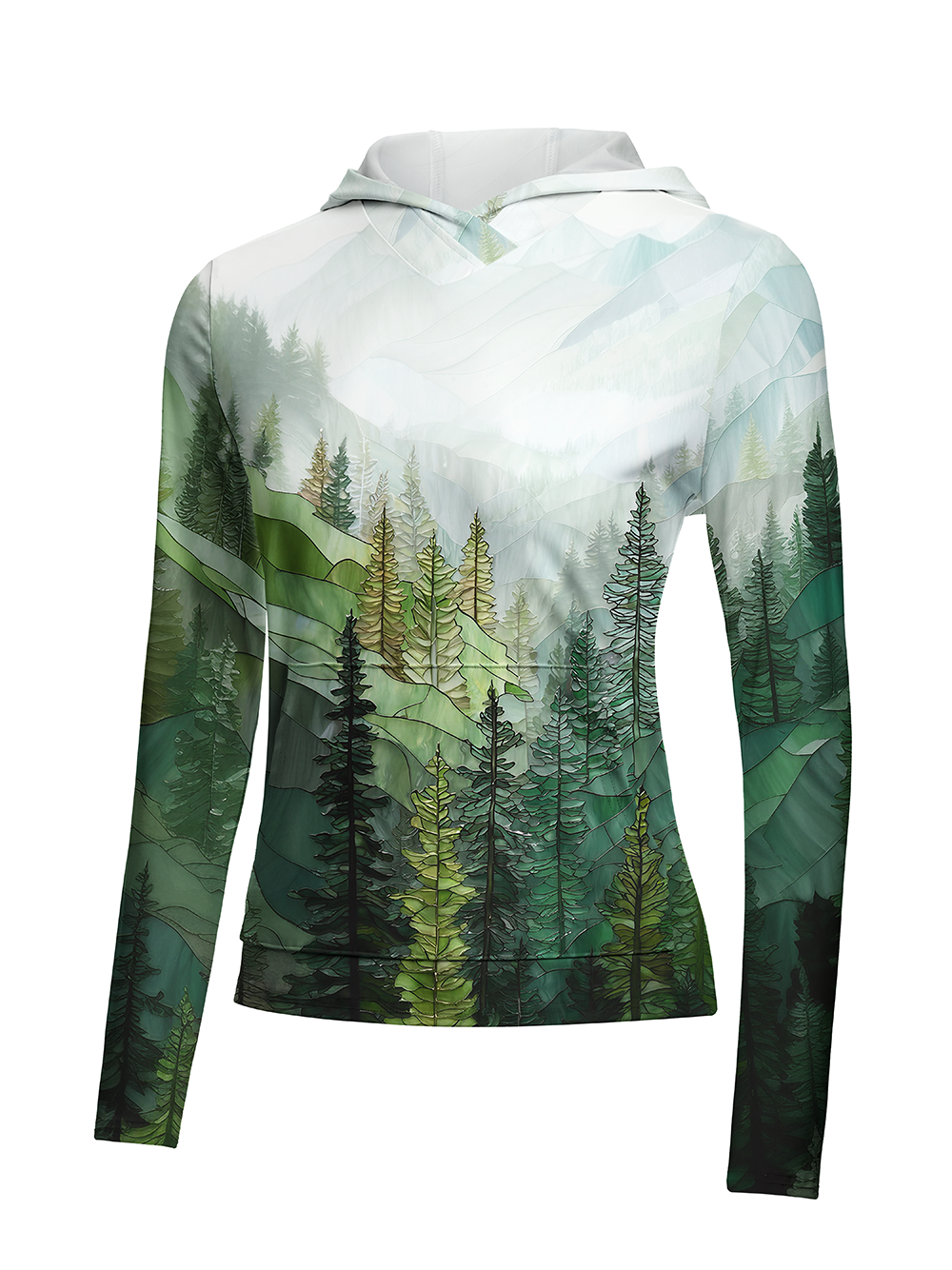 Orionride Dense Coniferous Forest Women's Long Sleeve Cycling Hoodie Shirt