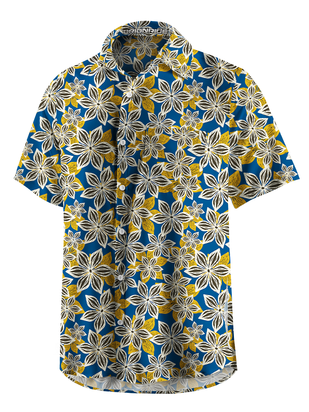 Orionride Floral Texture Zipper Pockets Ultra Lightweight Short Sleeves Gravel Shirt