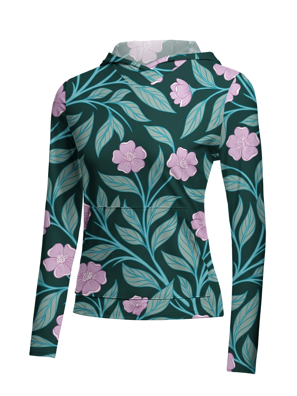 Orionride Matte Floral Women's Long Sleeve Cycling Hoodie Shirt