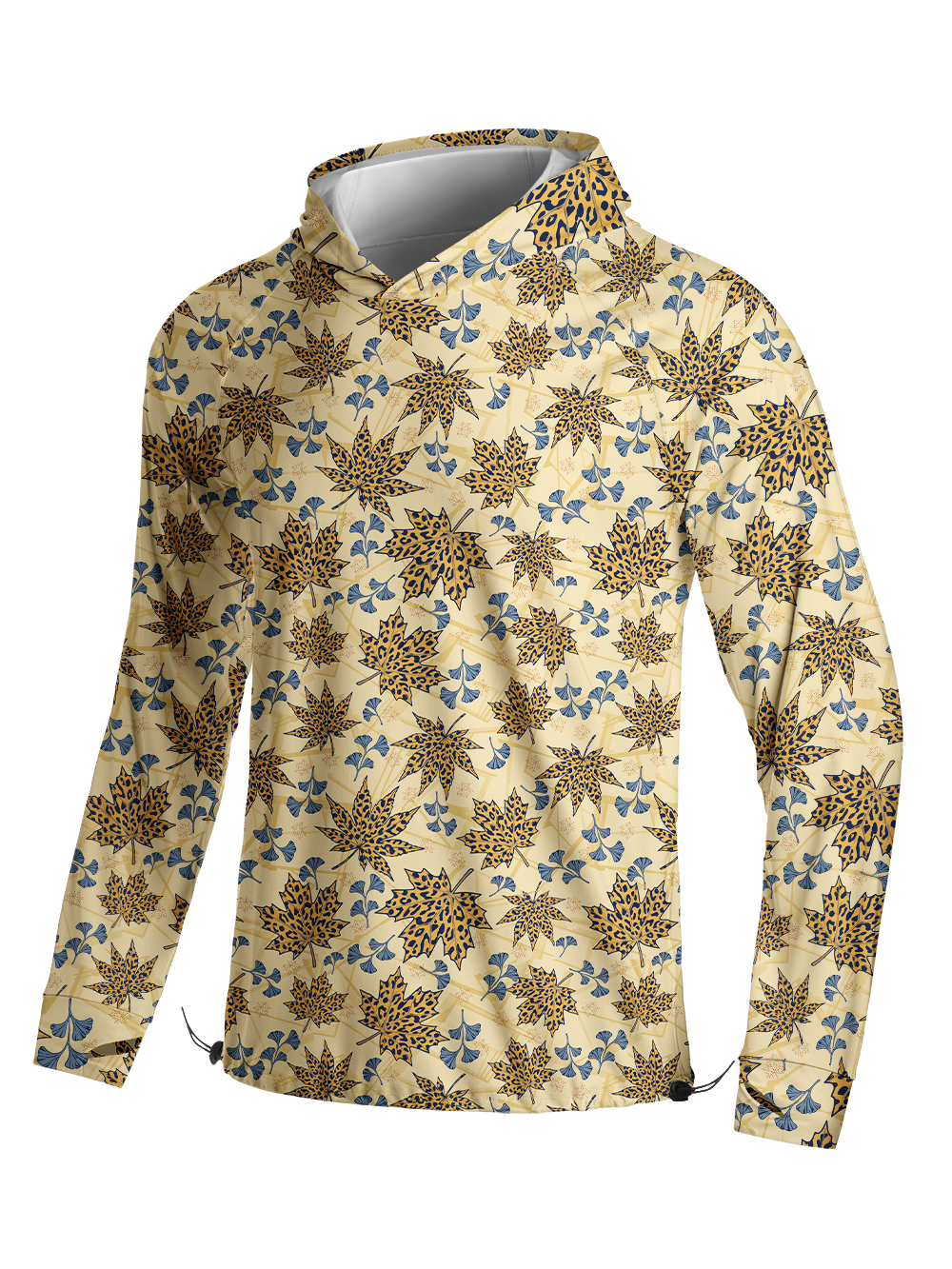 Orionride Leaf Pattern Long Sleeve Cycling Hoodie Shirt