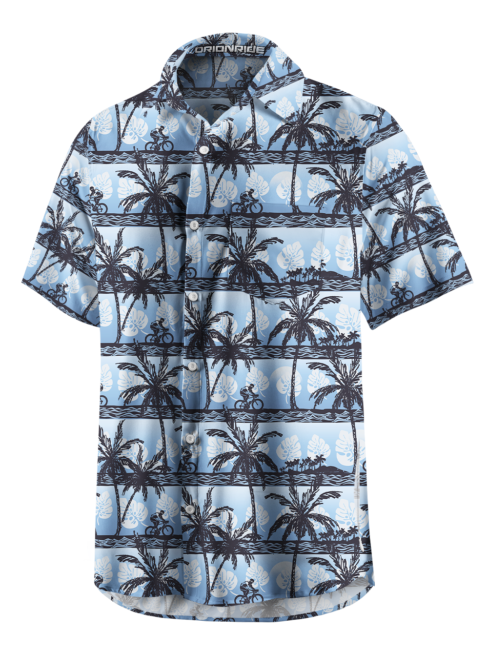 Orionride Distant Coastline Zipper Pockets Ultra Lightweight Short Sleeves Gravel Shirt