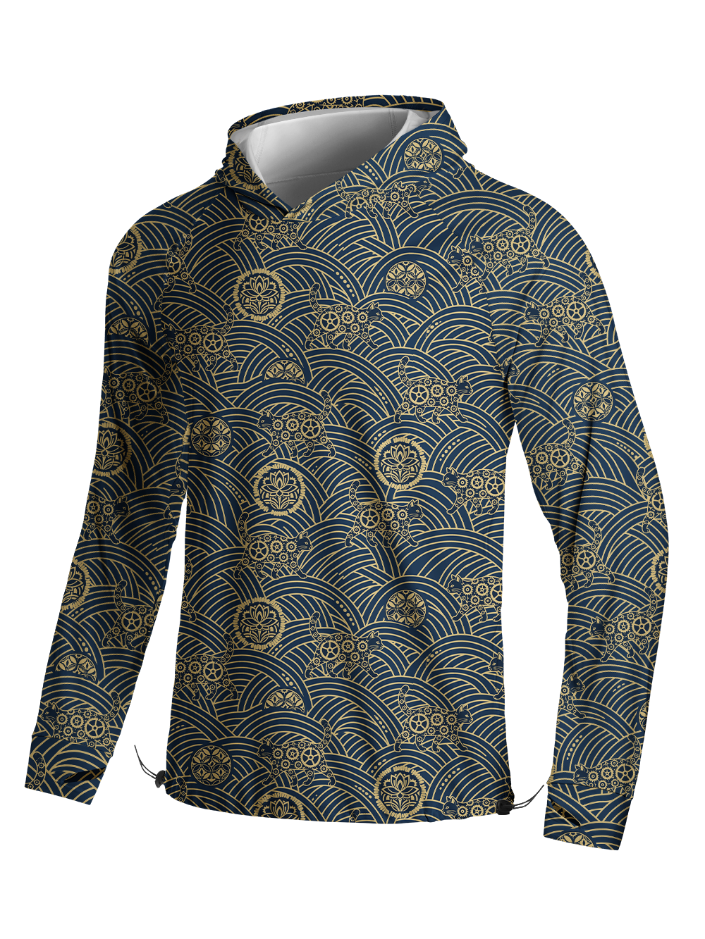 Orionride Textured Cat Long Sleeve Cycling Hoodie Shirt