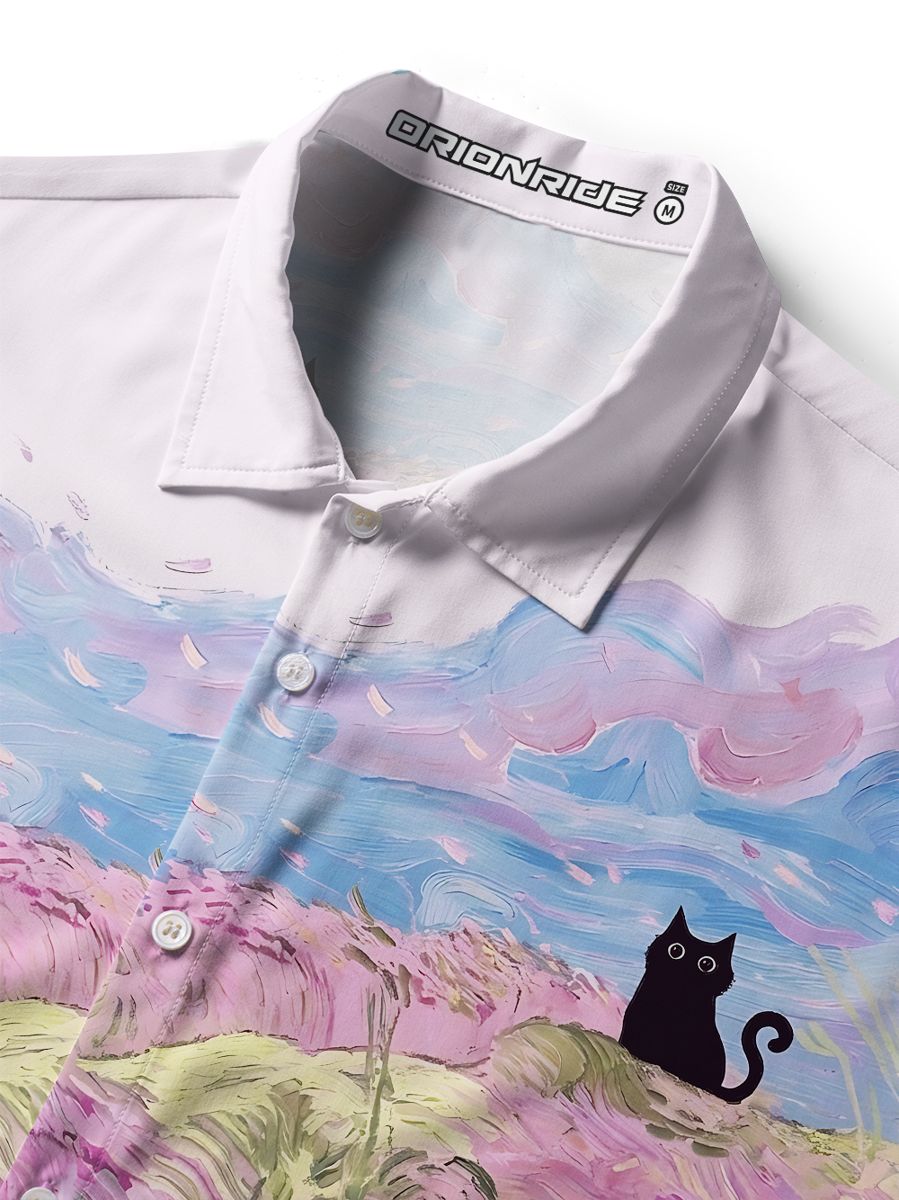 Orionride Dreamy Flower Field Zipper Pockets Ultra Lightweight Short Sleeves Women's Gravel Shirt