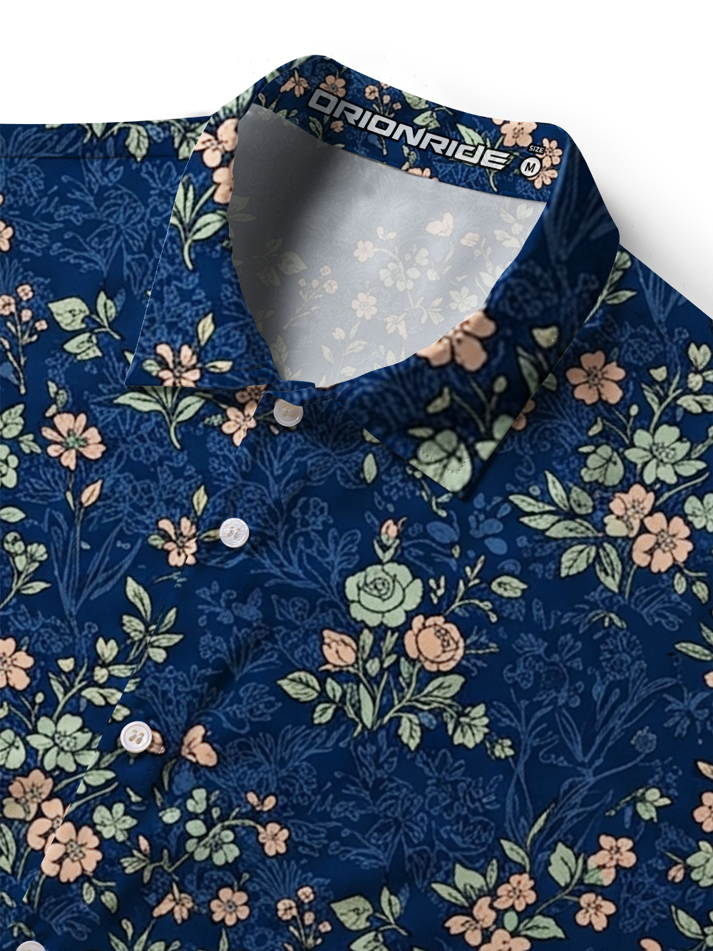 Orionride Midnight Floral Garden Zipper Pockets Ultra Lightweight Short Sleeves Women's Gravel Shirt