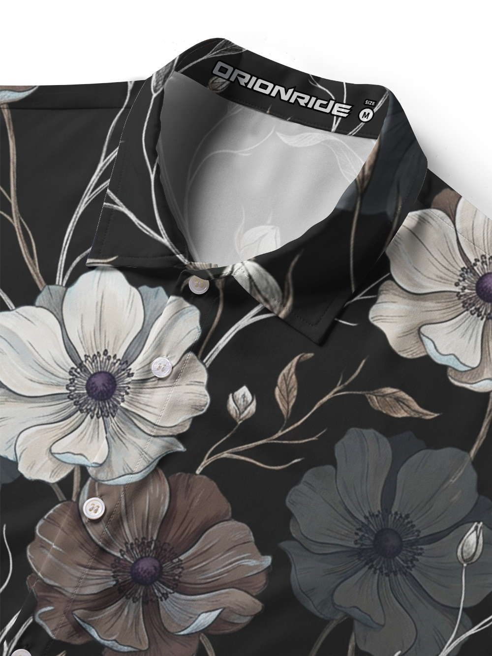 Orionride Delicate Flowers Zipper Pockets Ultra Lightweight Short Sleeves Women's Gravel Shirt