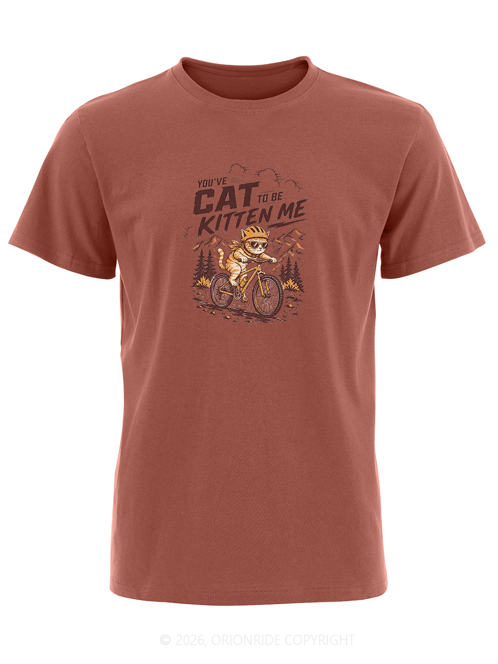 Orionride Whimsical Trail Cat Short Sleeves Bike T-Shirt