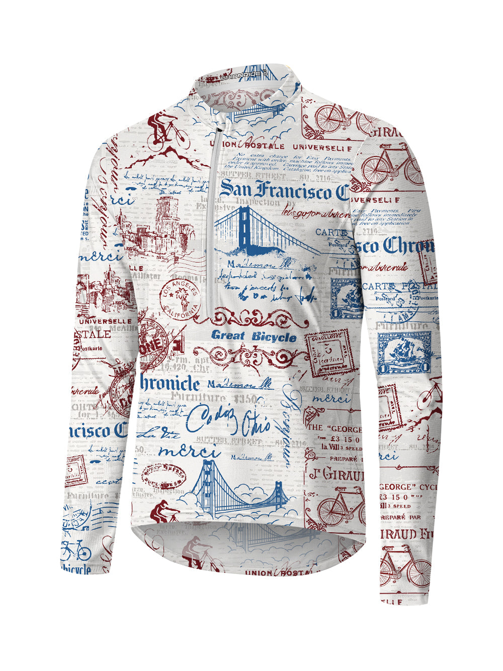 Orionride San Francisco Stories Long Sleeve Half Zipper Mountain Bike Jersey