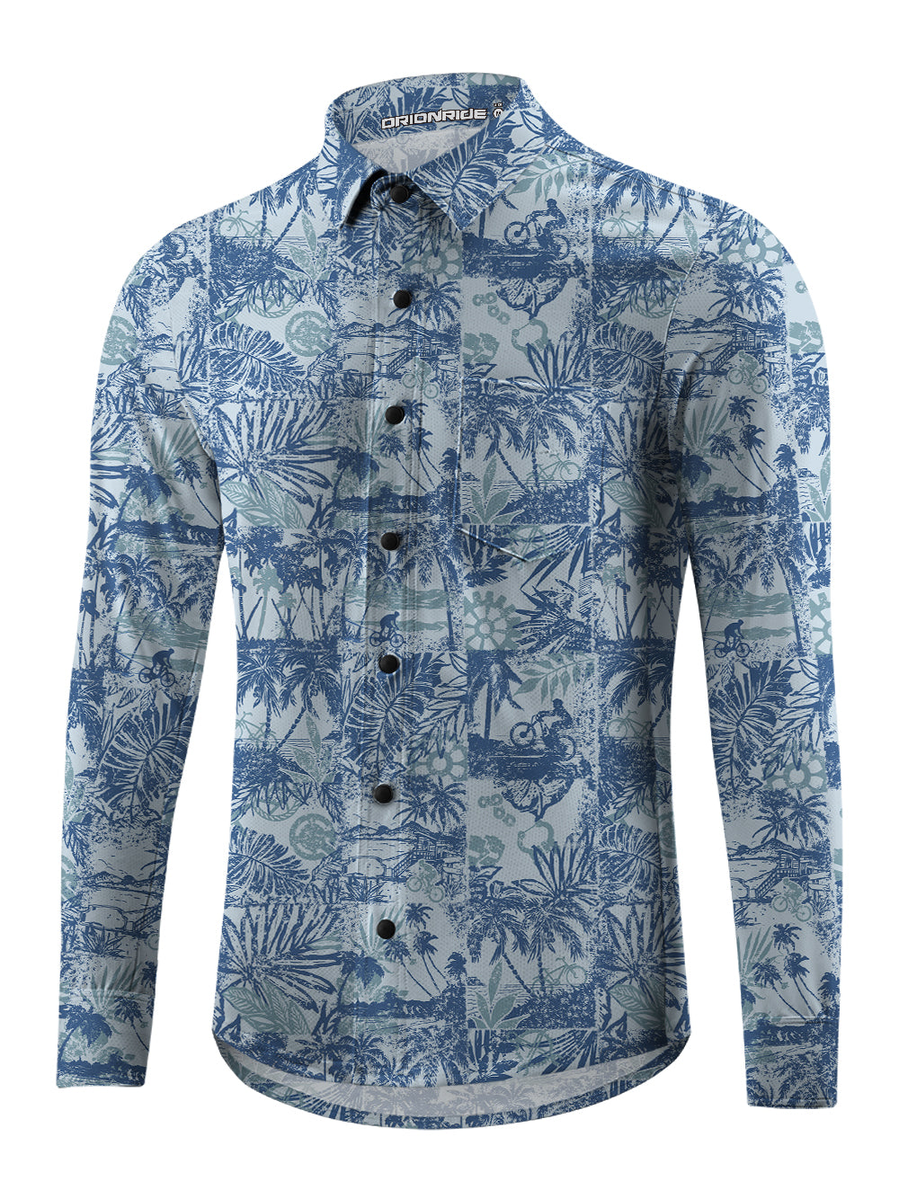 Orionride Beach Vacation Men's Stretchy Breathable Long Sleeve Gravel Shirt