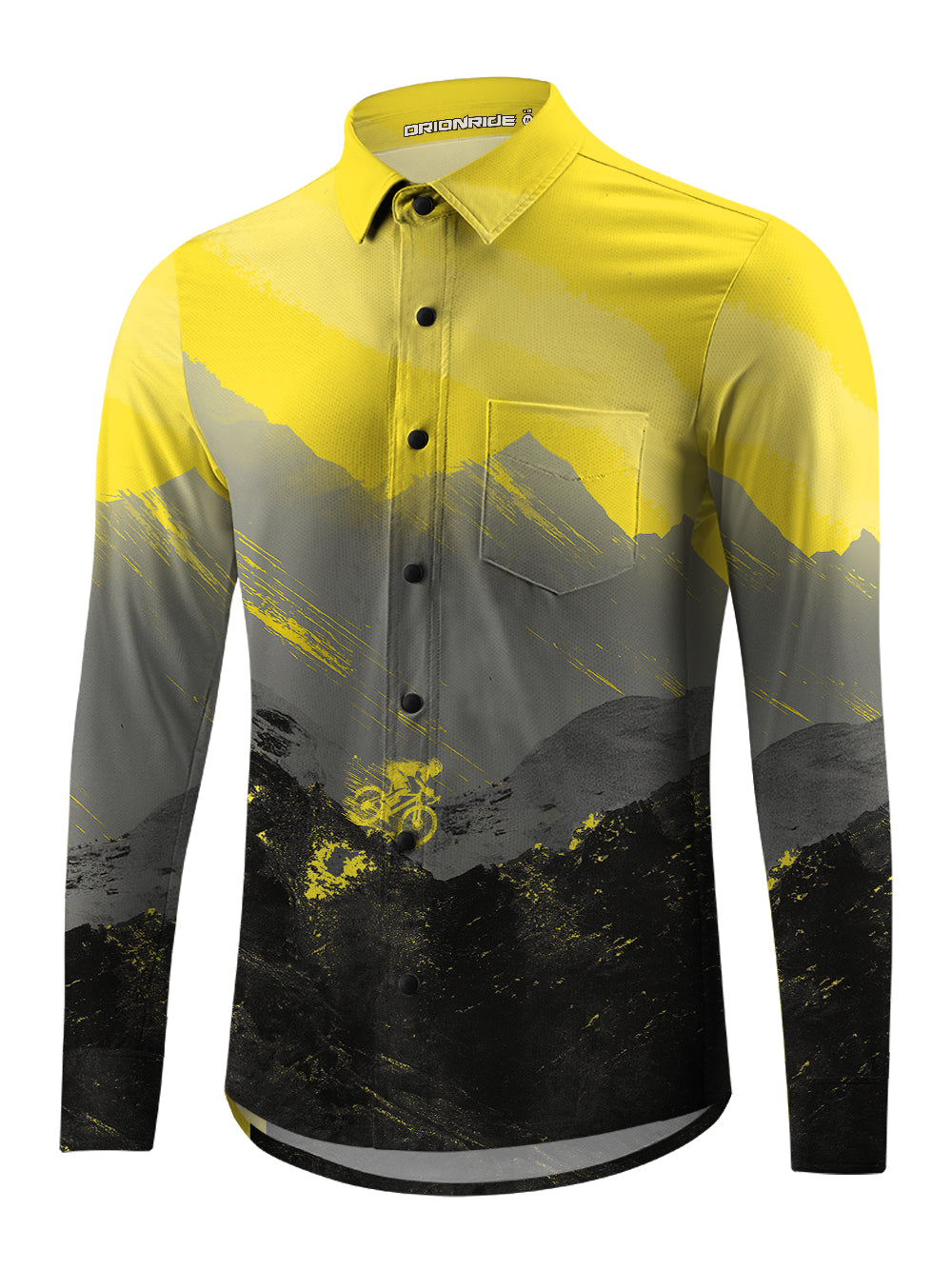 Orionride A Contest Of Speed Men's Stretchy Breathable Long Sleeve Gravel Shirt