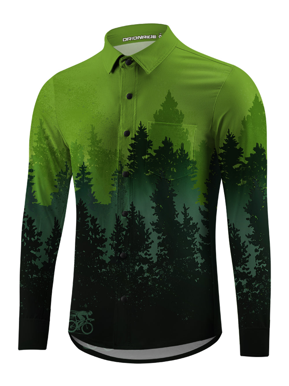 Orionride Explore The Forest Men's Stretchy Breathable Long Sleeve Gravel Shirt