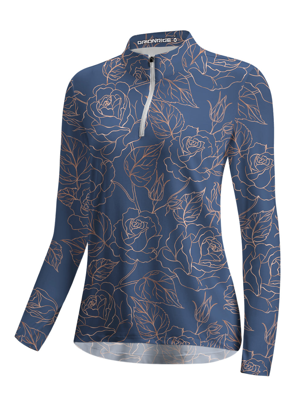Orionride Golden Rose Women's Quarter Zipper Long Sleeve Jersey