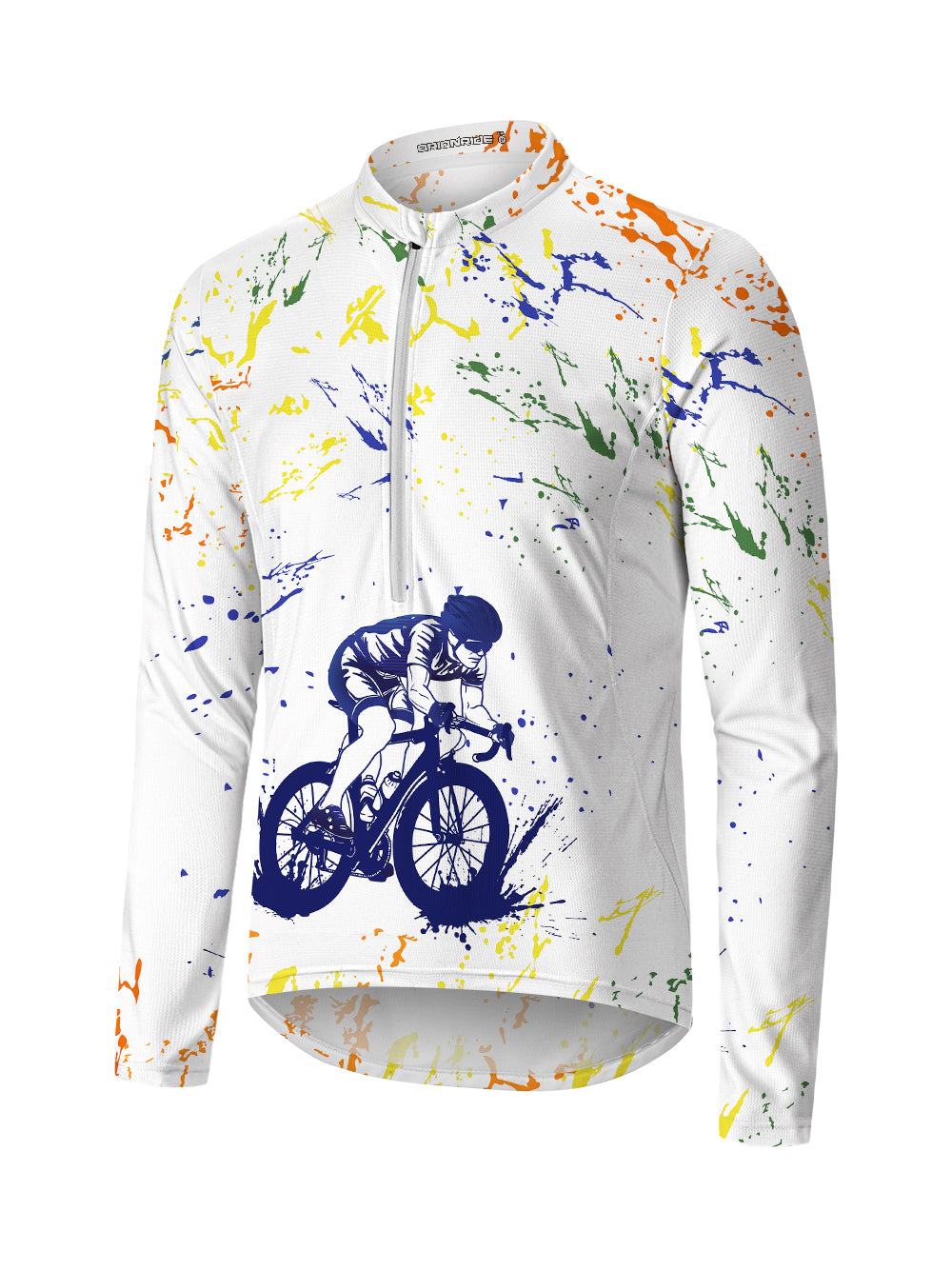 Orionride Ink Art Long Sleeve Half Zipper Mountain Bike Jersey