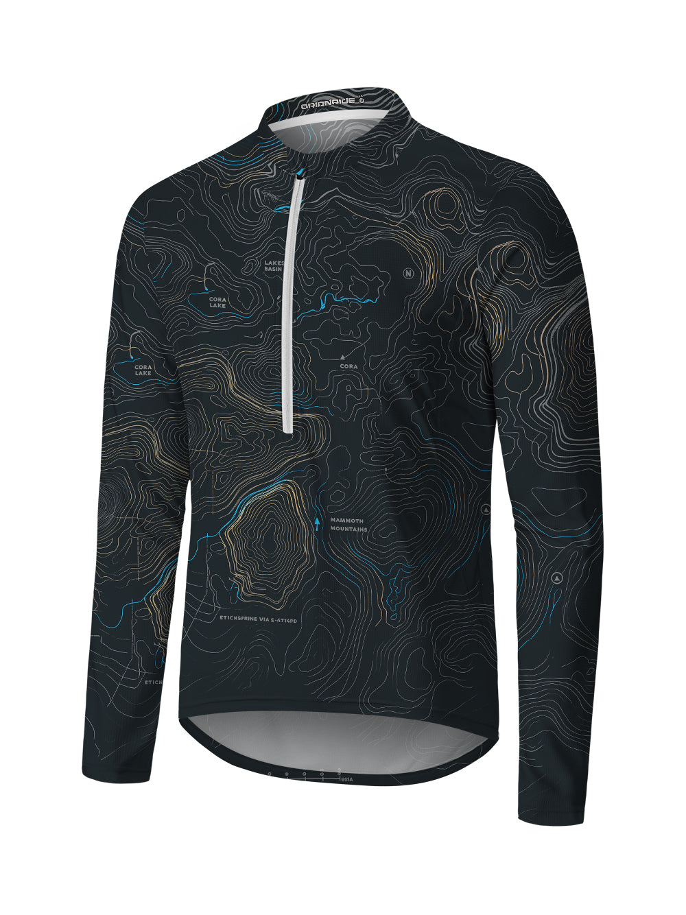 Orionride Panoramic Map Long Sleeve Half Zipper Mountain Bike Jersey