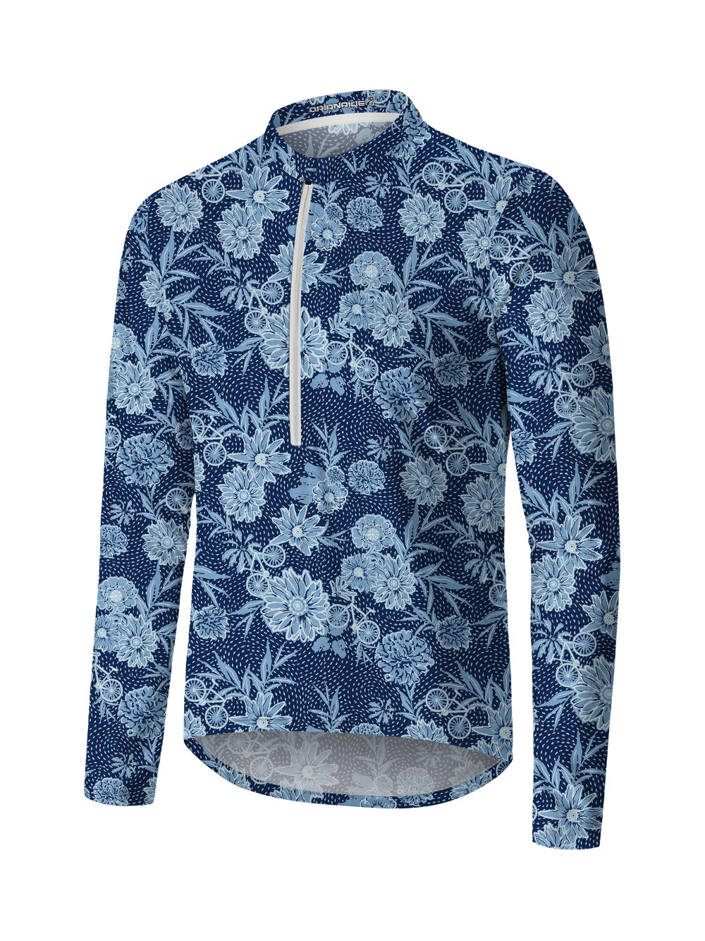Orionride Flower Room Long Sleeve Half Zipper Mountain Bike Jersey