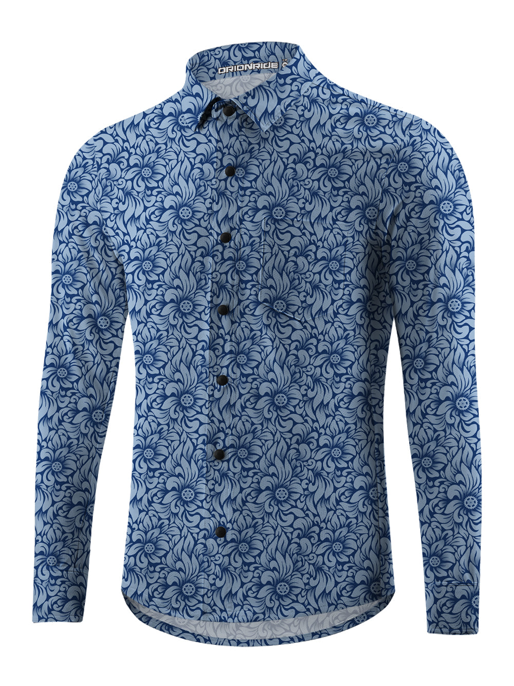 Orionride Swaying Flowers Men's Stretchy Breathable Long Sleeve Gravel Shirt