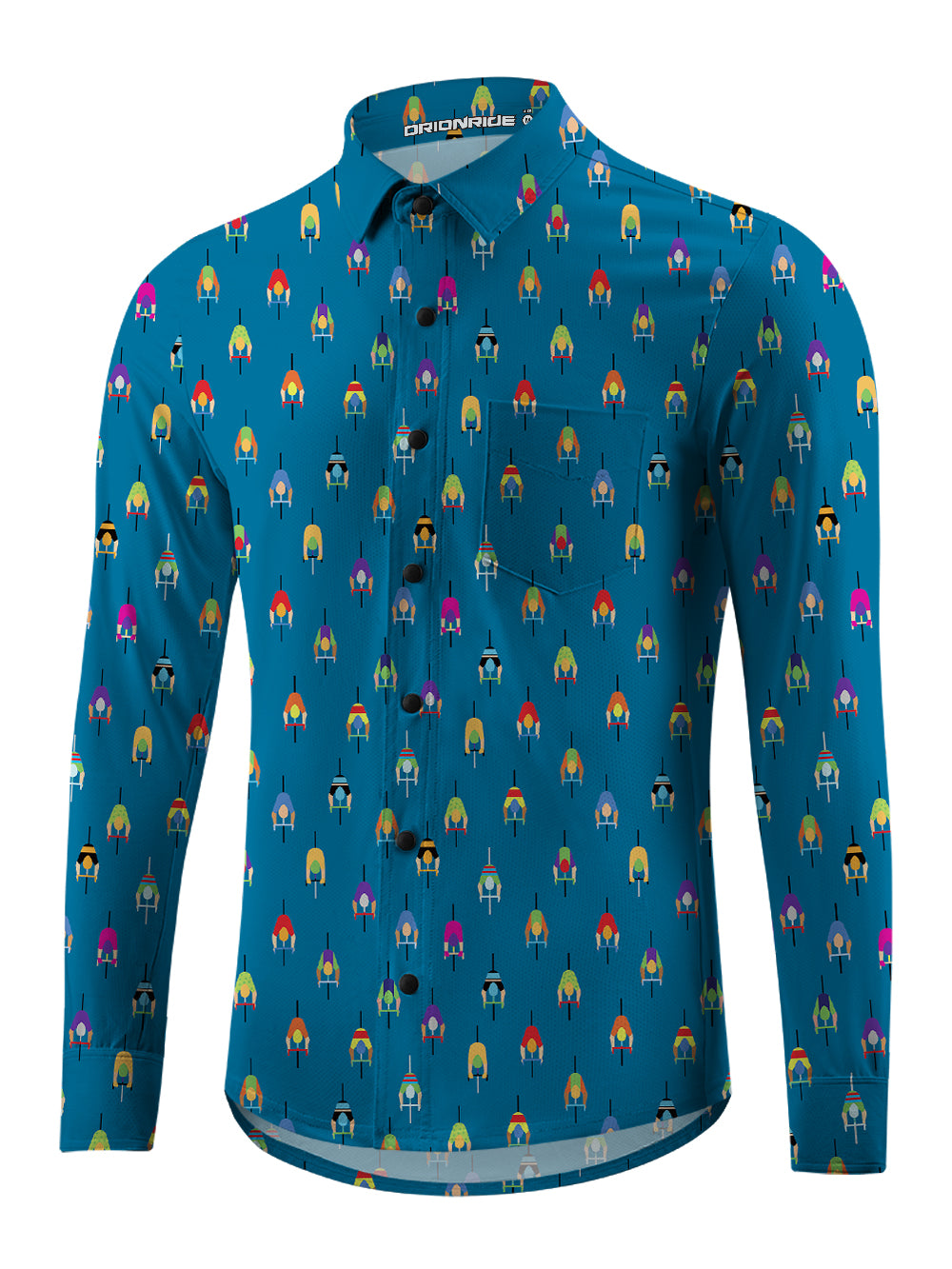 Orionride Urban Cycling Men's Stretchy Breathable Long Sleeve Gravel Shirt