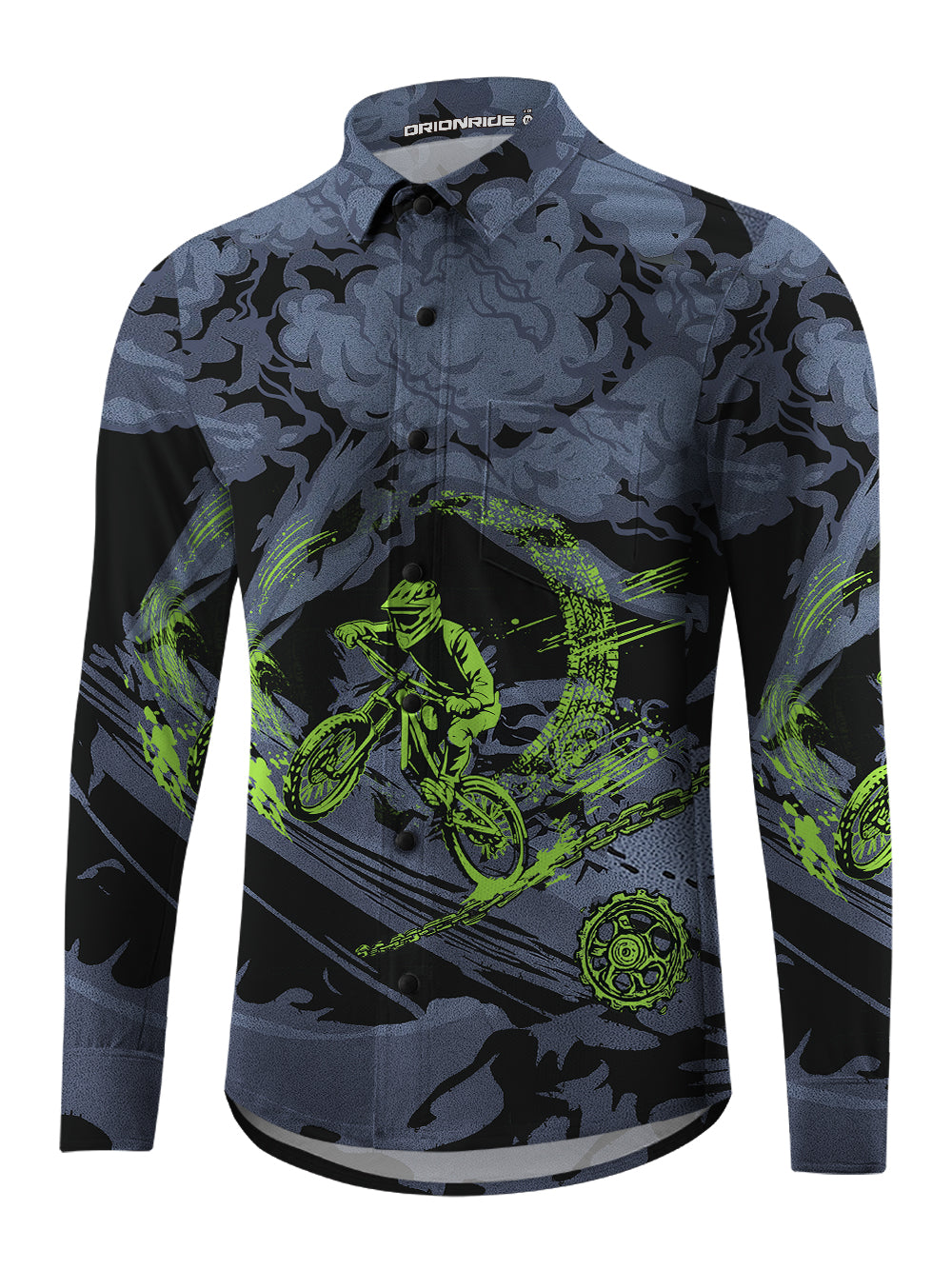 Orionride Through The Clouds Men's Stretchy Breathable Long Sleeve Gravel Shirt