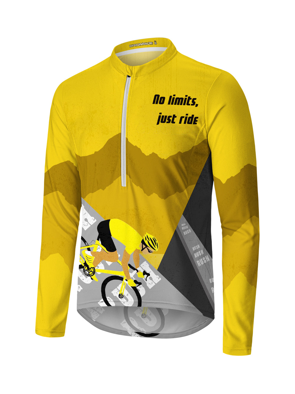 Orionride No Limits Just Ride Long Sleeve Half Zipper Mountain Bike Jersey