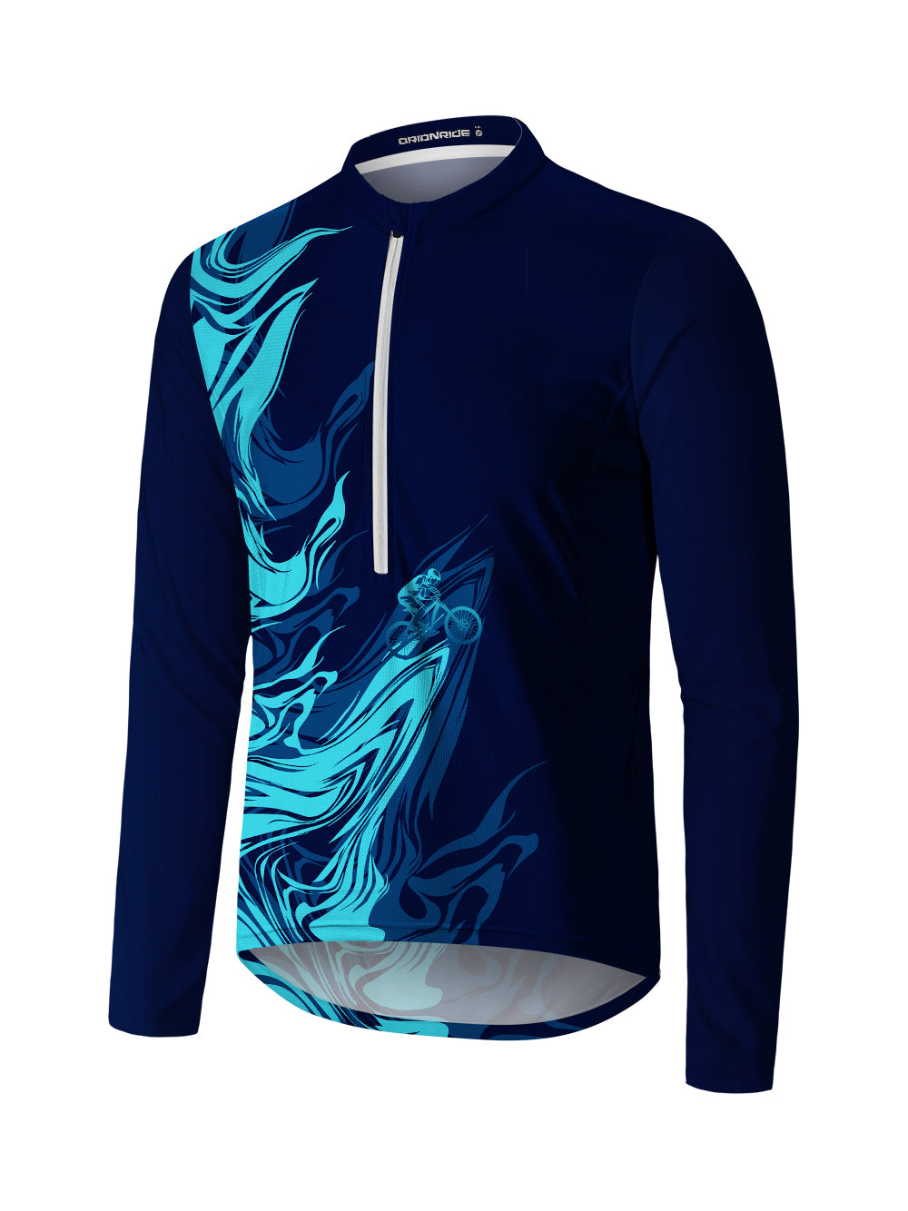 Orionride Water Ripples Long Sleeve Half Zipper Mountain Bike Jersey