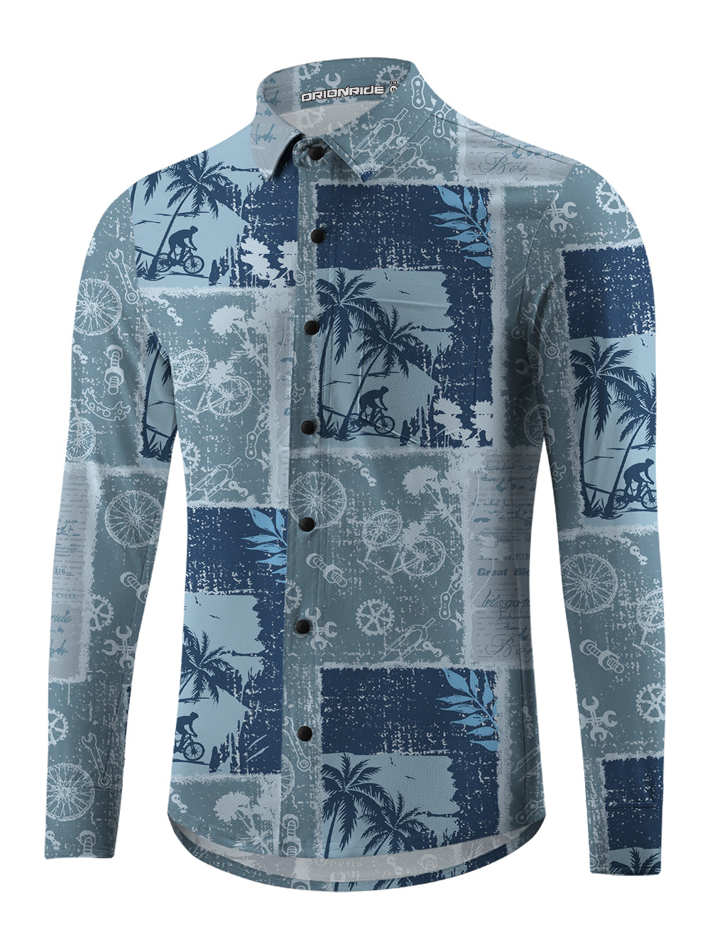 Orionride Cycling Newspaper Men's Stretchy Breathable Long Sleeve Gravel Shirt