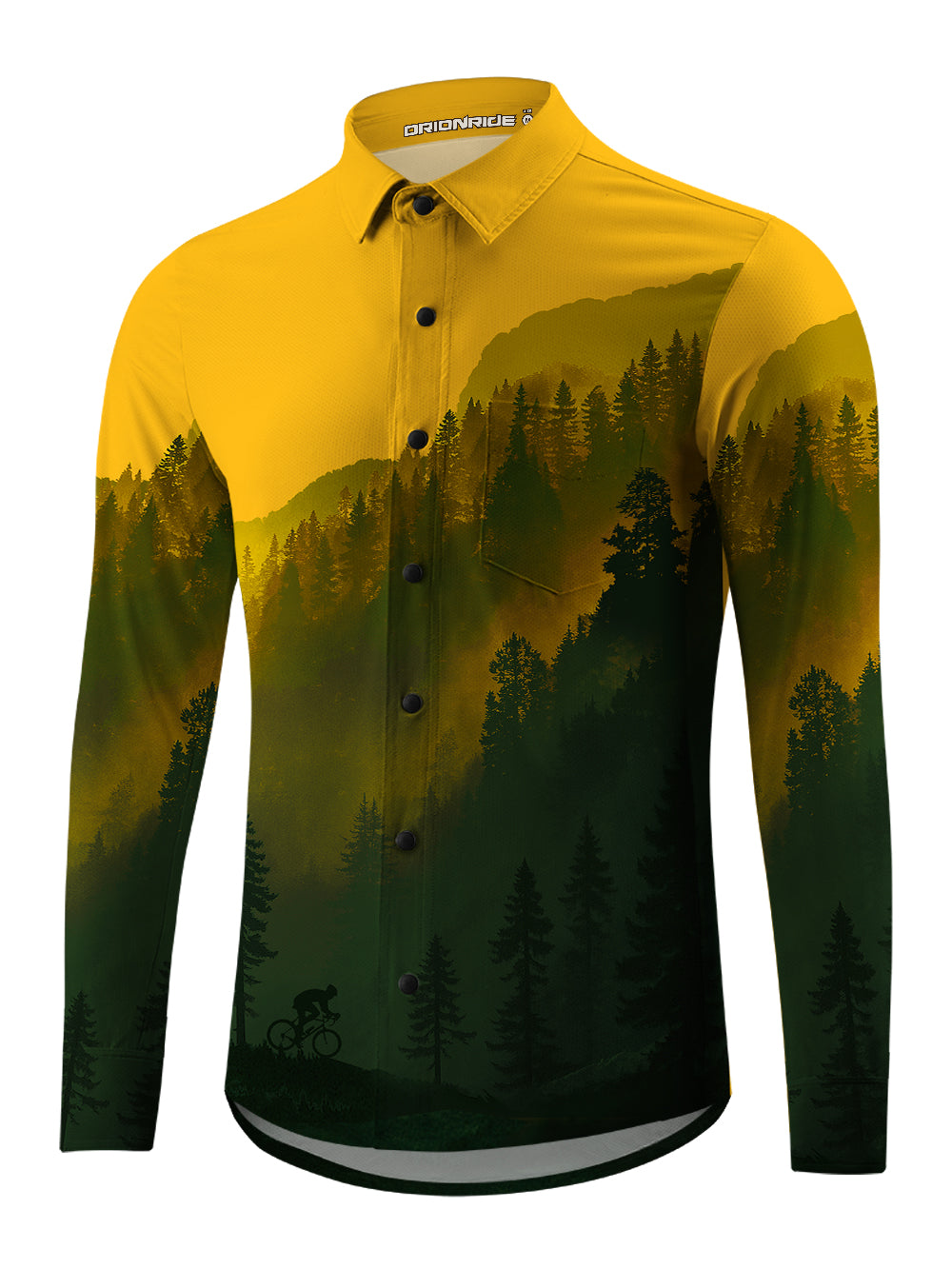 Orionride Noon Forest Men's Stretchy Breathable Long Sleeve Gravel Shirt