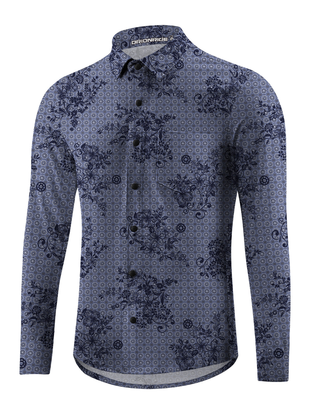 Orionride Hibiscus Secret Men's Stretchy Breathable Long Sleeve Gravel Shirt