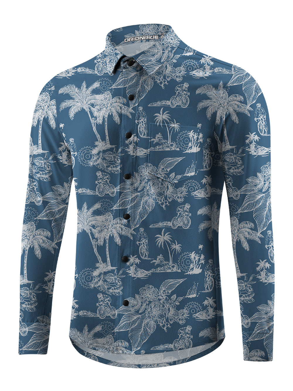 Orionride Passionate Island Men's Stretchy Breathable Long Sleeve Gravel Shirt