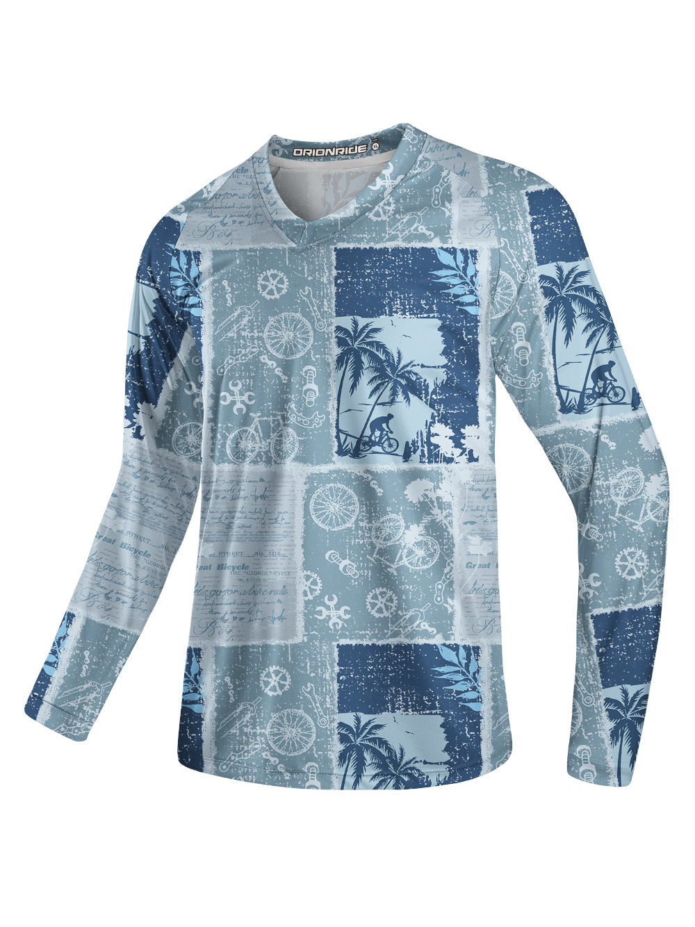 Orionride Cycling Newspaper Long Sleeve Downhill Jersey