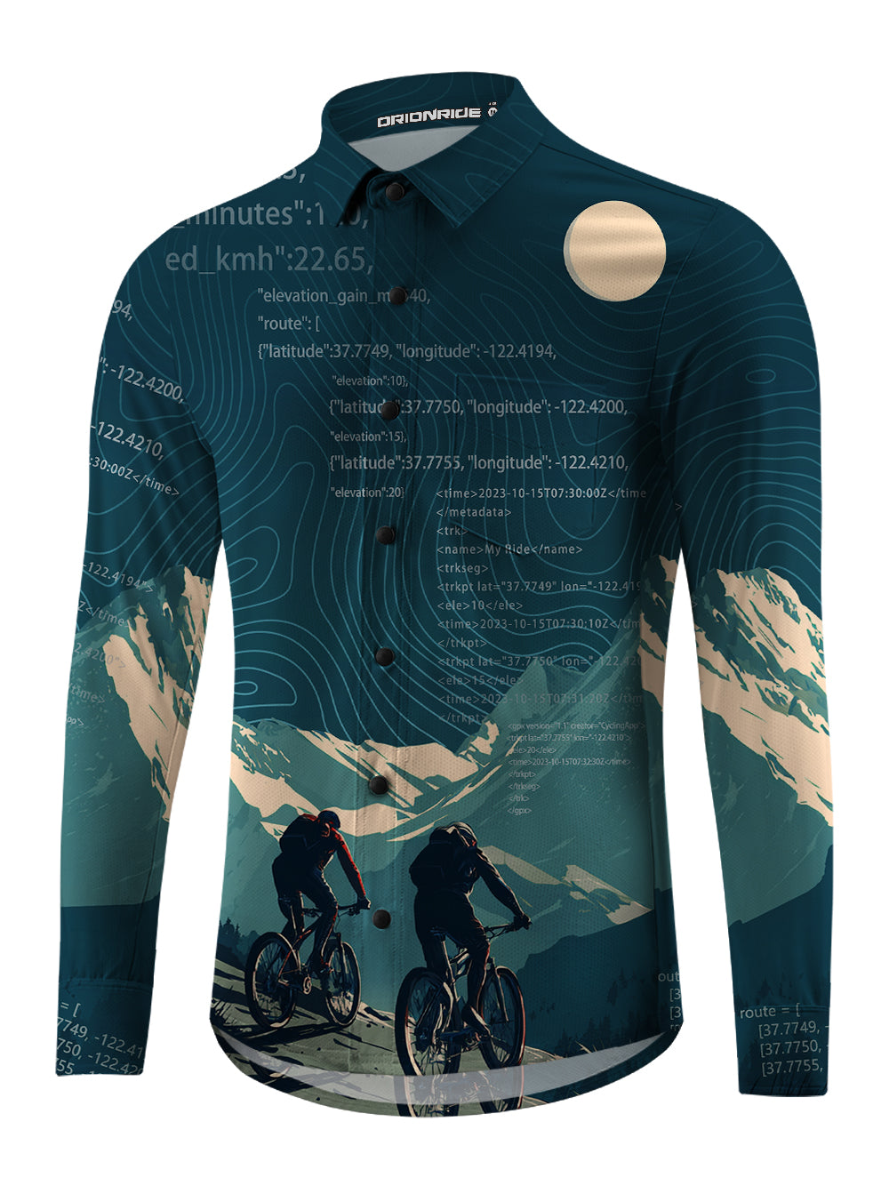 Orionride Travel Together Men's Stretchy Breathable Long Sleeve Gravel Shirt