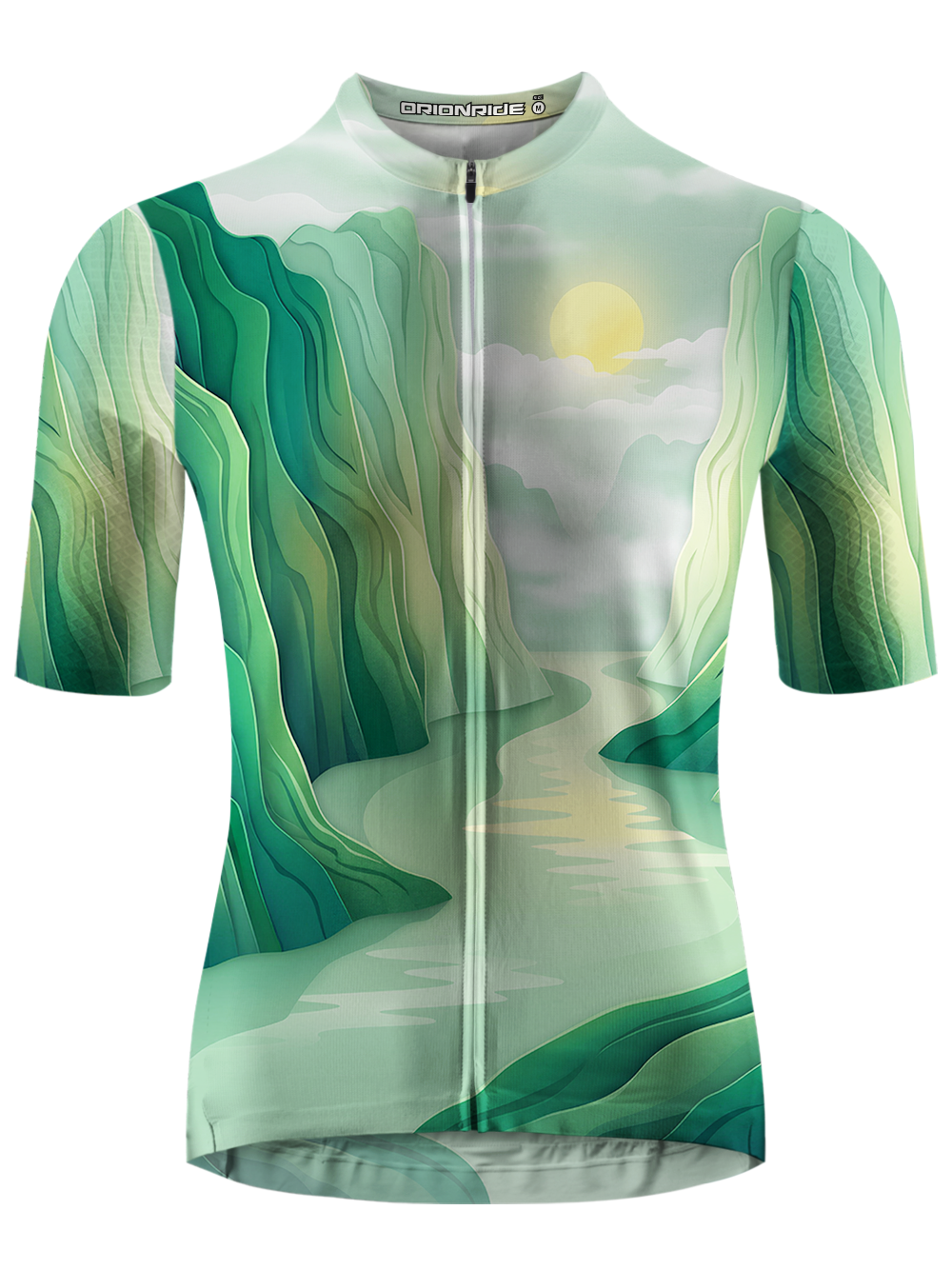 Orionride Verdant Mountains And Waters Short Sleeves Cycling Jersey